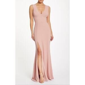 Dress The Population Pink Blush Mermaid Gown Dress Sandra Thigh-High Side Slit L
